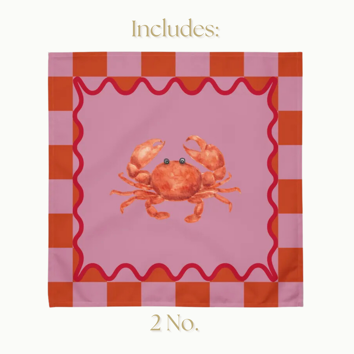 Crab and lobster cloth napkin set