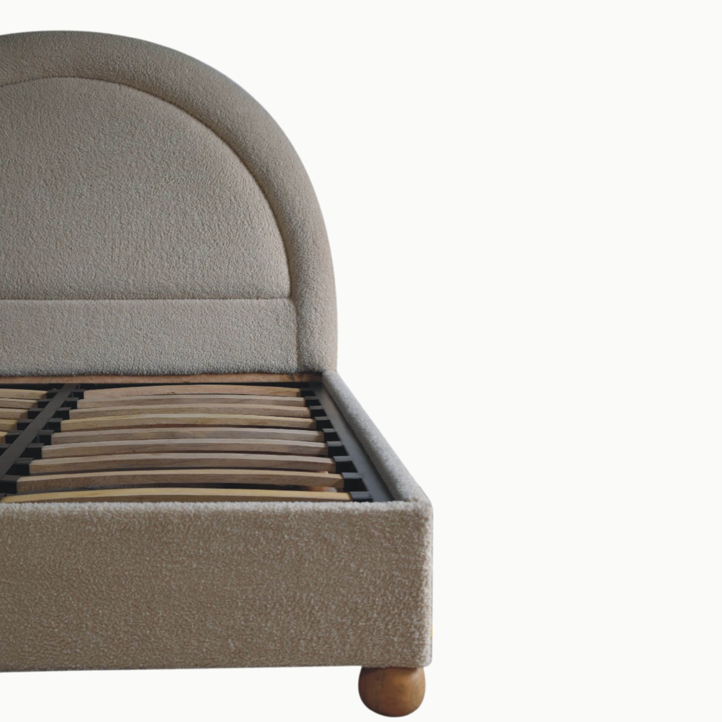 Cream Boucle Double Bed – Elegant Comfort for a Dreamy Sleep