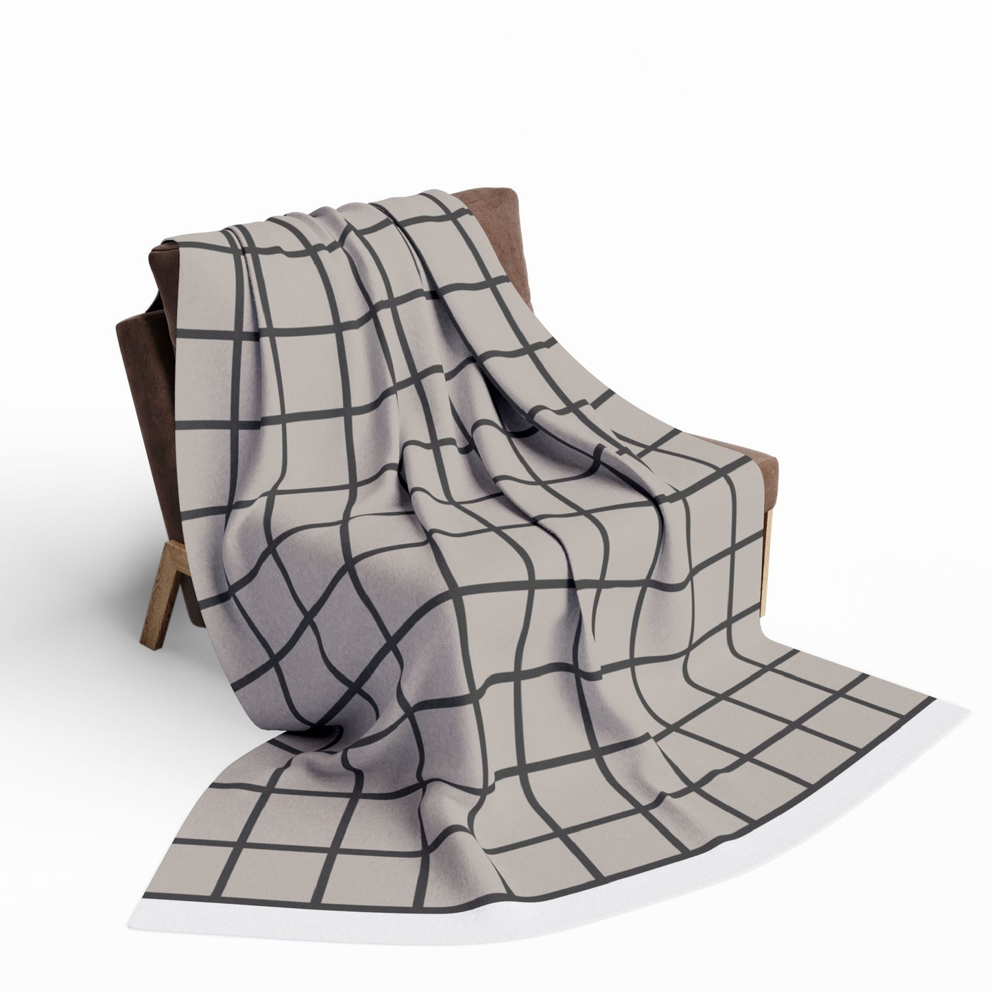 Grey Check Fleece Blanket