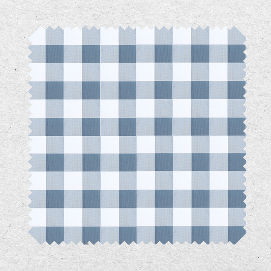 Millie Blue Check Cotton Linen Fabric