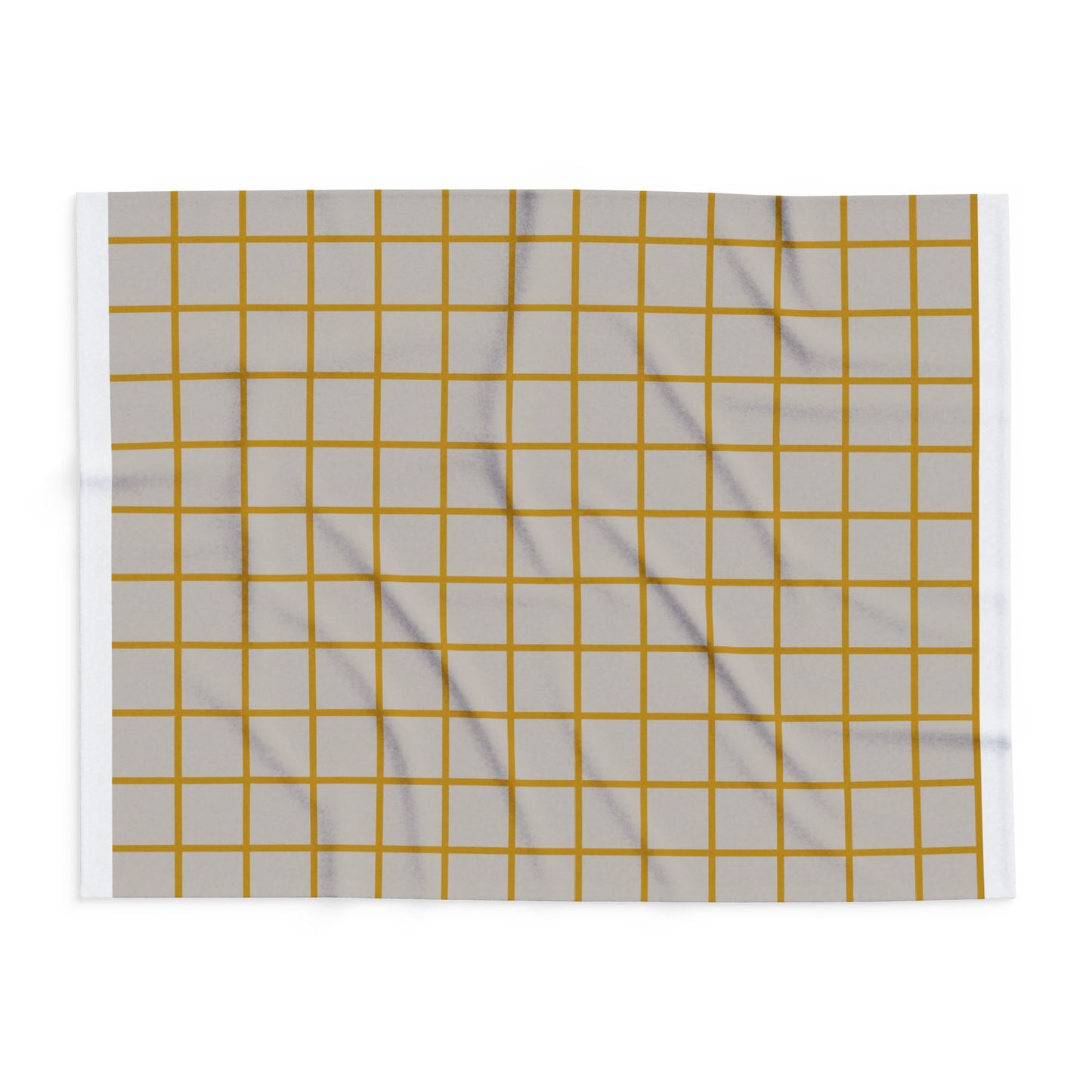 Mustard Check Fleece Blanket