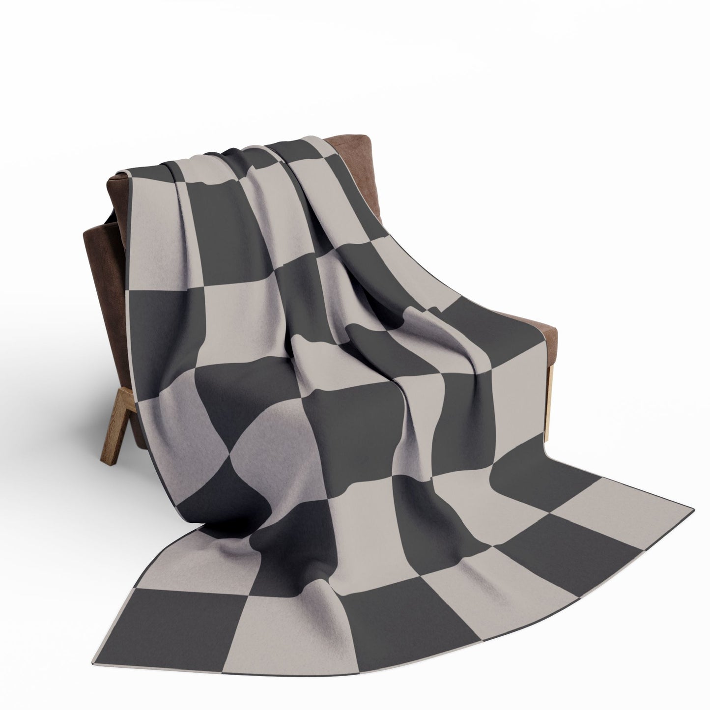 Fleece Blanket Grey Check