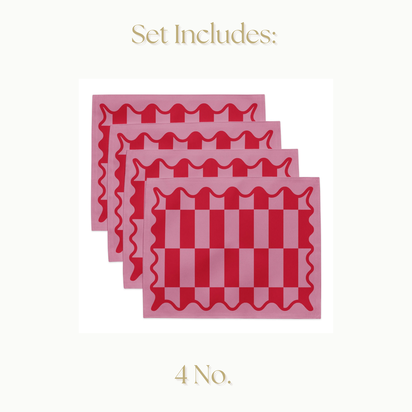 Red and Pink Check Placemat Set