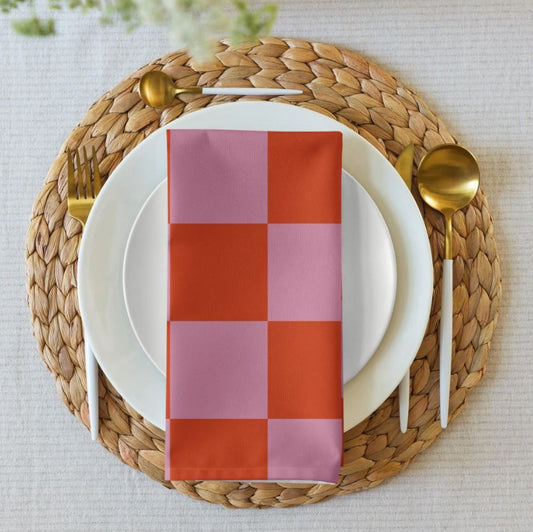 Pink and Orange Cloth napkin set