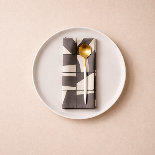 Japandi Abstract Geometric Cotton Napkins (Set of 2, 4 or 6) – 40x40cm