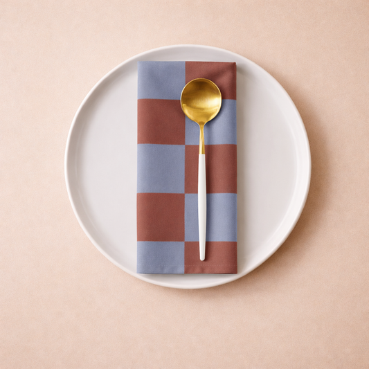 Mid Century Retro Checkerboard Cotton Napkins (Set of 2, 4 or 6)