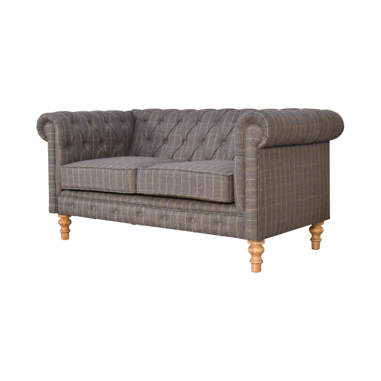 Pewter Tweed 2 Seat Chesterfield