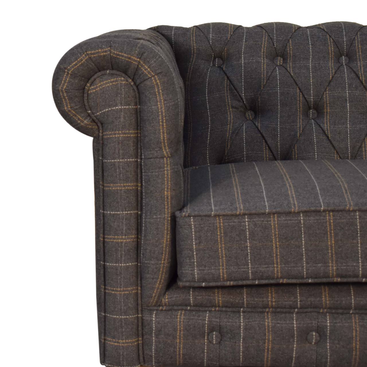 Pewter Tweed 2 Seat Chesterfield