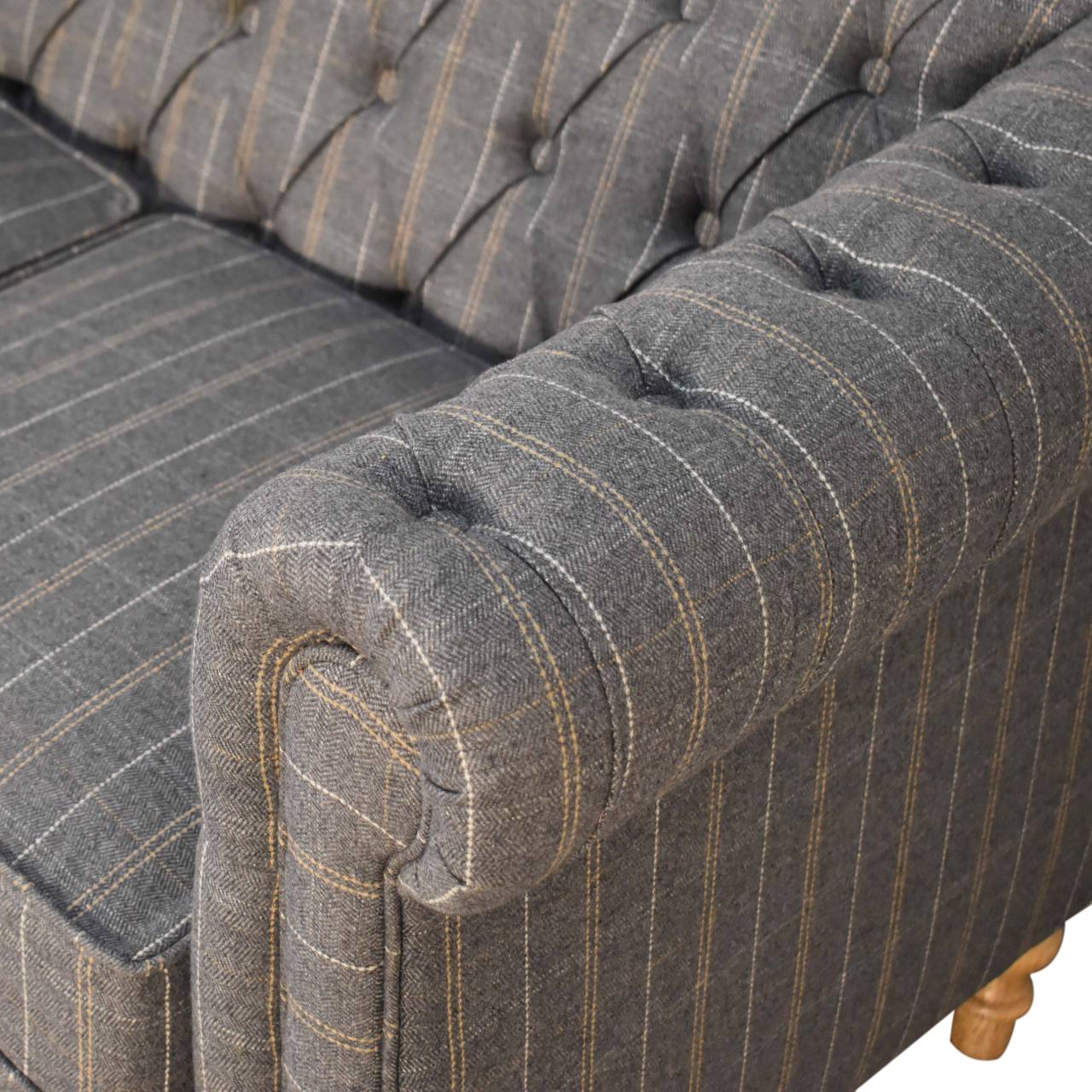 Pewter Tweed 2 Seat Chesterfield