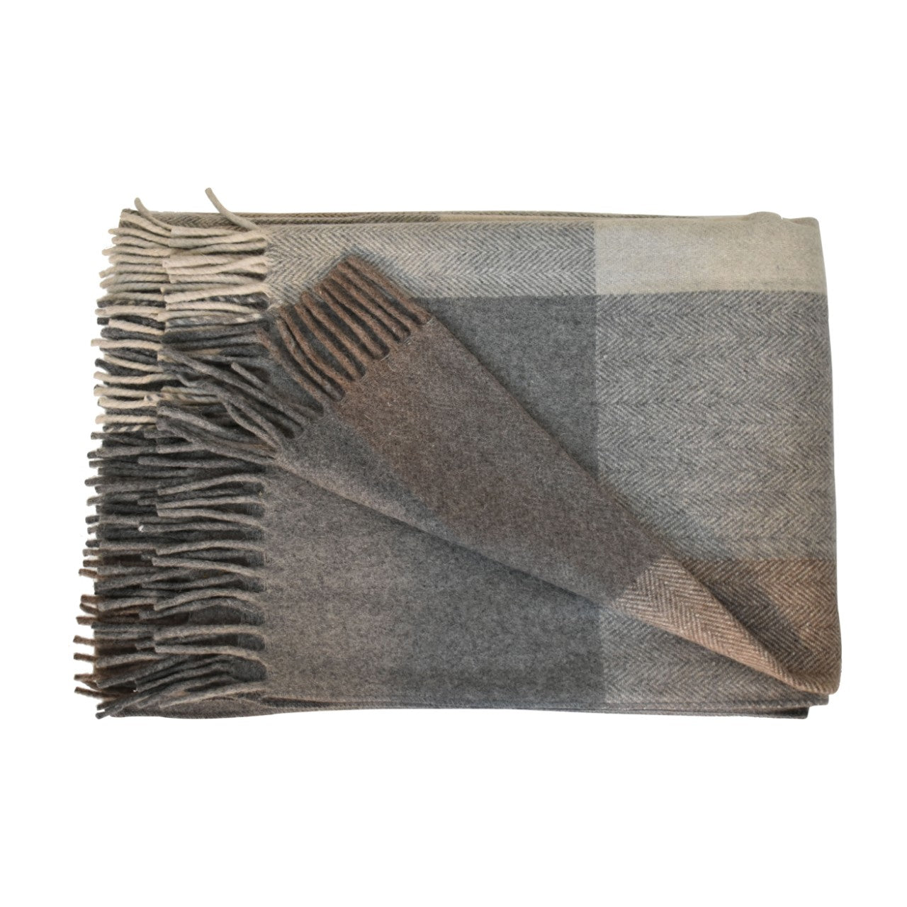 Selin Grey Woolen Throw (Queen size 150 x 180cm)