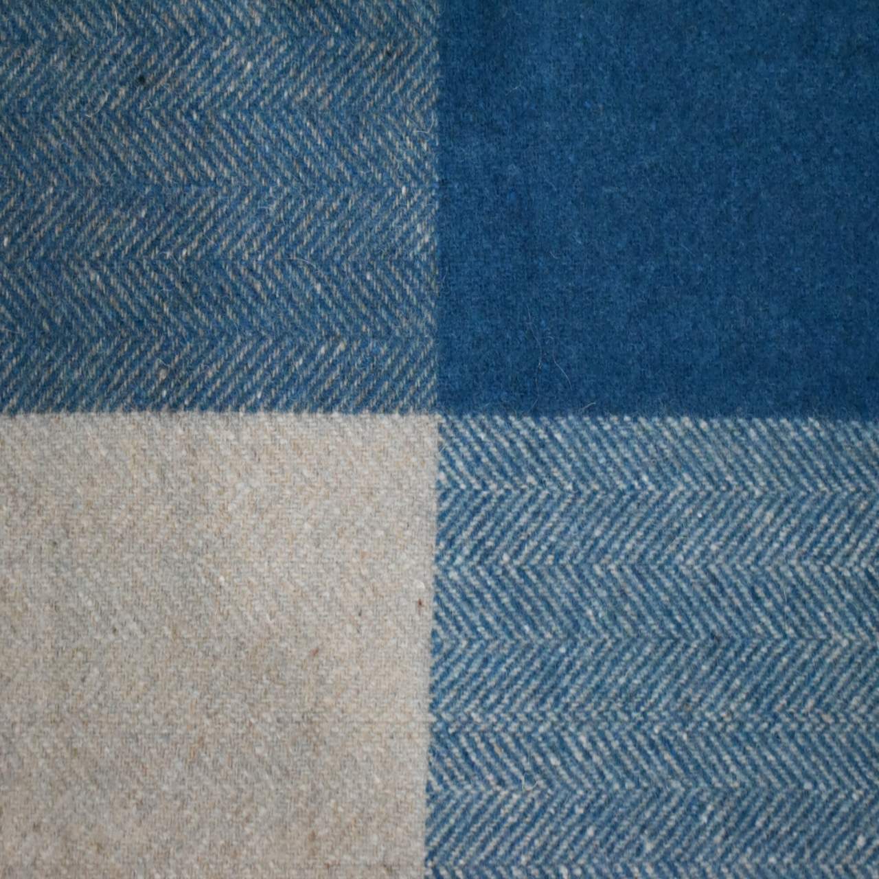 Queen Size Selin Blue Wool Throw