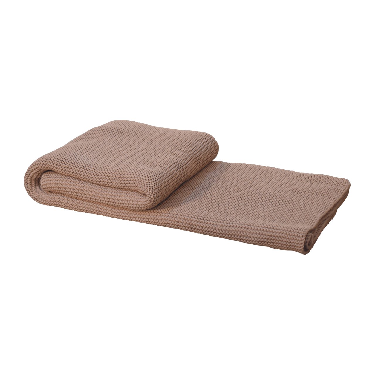 Double Bed Size Beige Knitted Throw