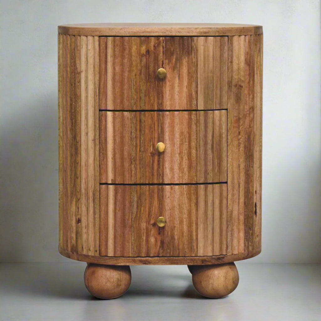 Soba Ball 3 Drawer Bedside