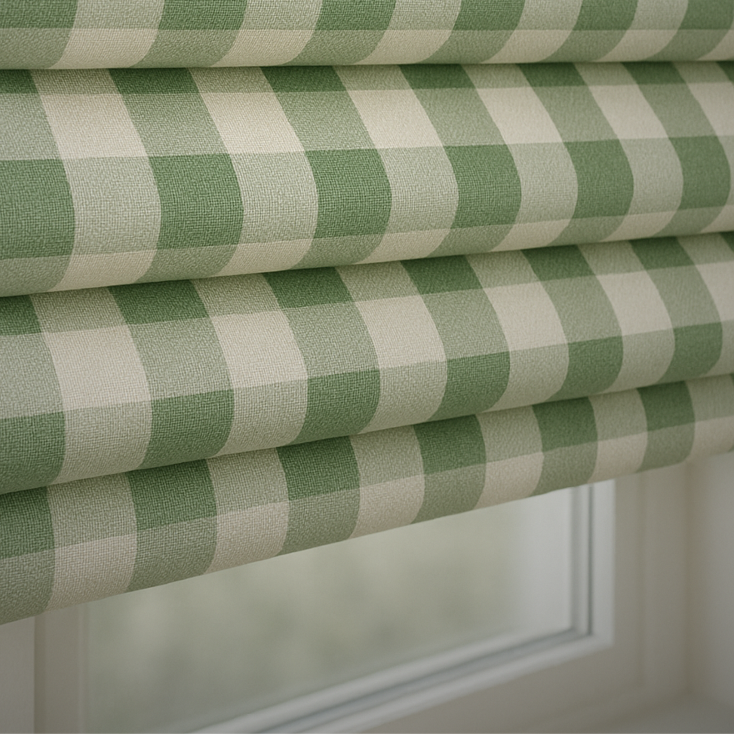 Millie Green Check Cotton Linen Fabric