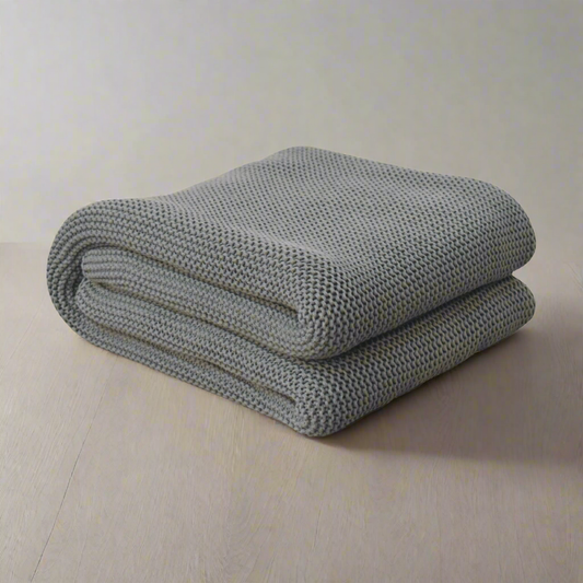 Double Olive Green Knit Throw