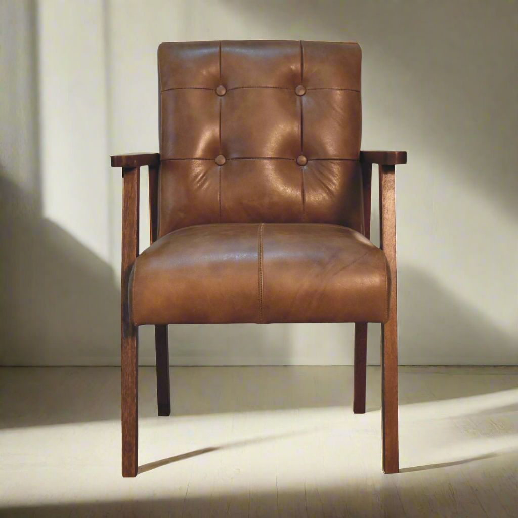 Brown Buffalo Leather Chair