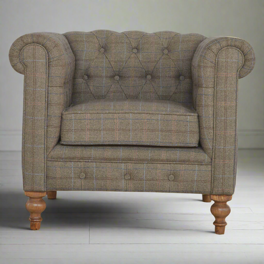 Chesterfield Multi Tweed Armchair