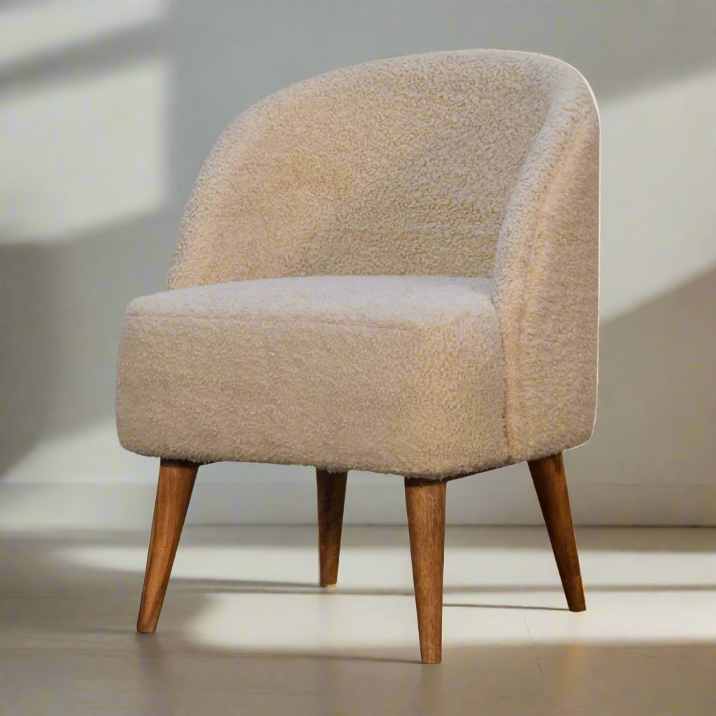 Cream Boucle Tub Chair