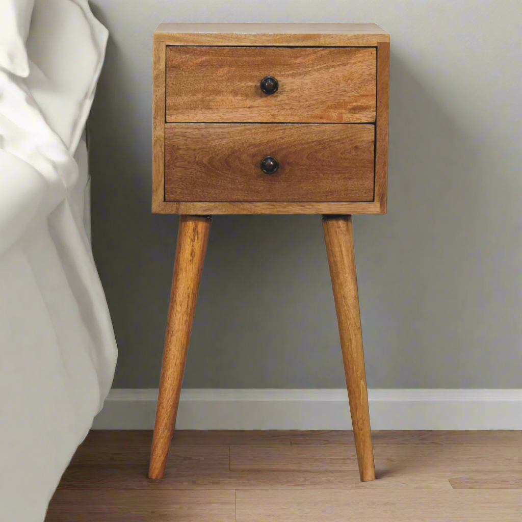 Mini 2 Drawer Oak-ish Bedside