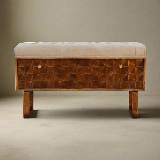 'U' Chestnut Pineapple Bench