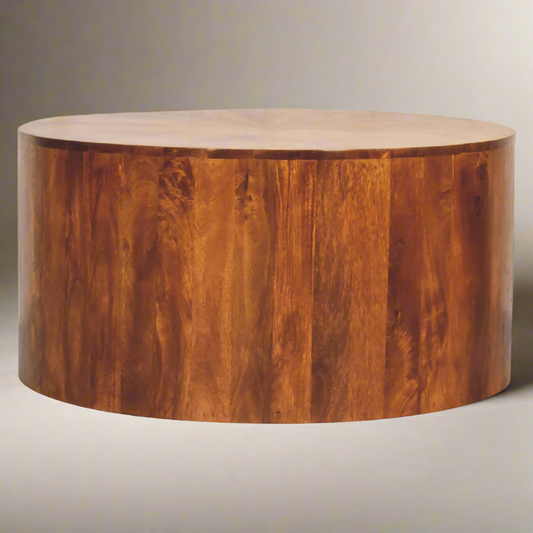 Chestnut Round Wooden Coffee Table