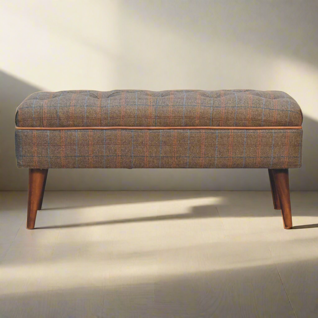 Multi Tweed Buffalo Pipe Bench