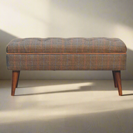 Multi Tweed Buffalo Pipe Bench