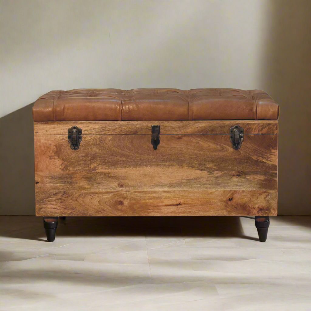 Buffalo Hide Oak-ish Storage Trunk