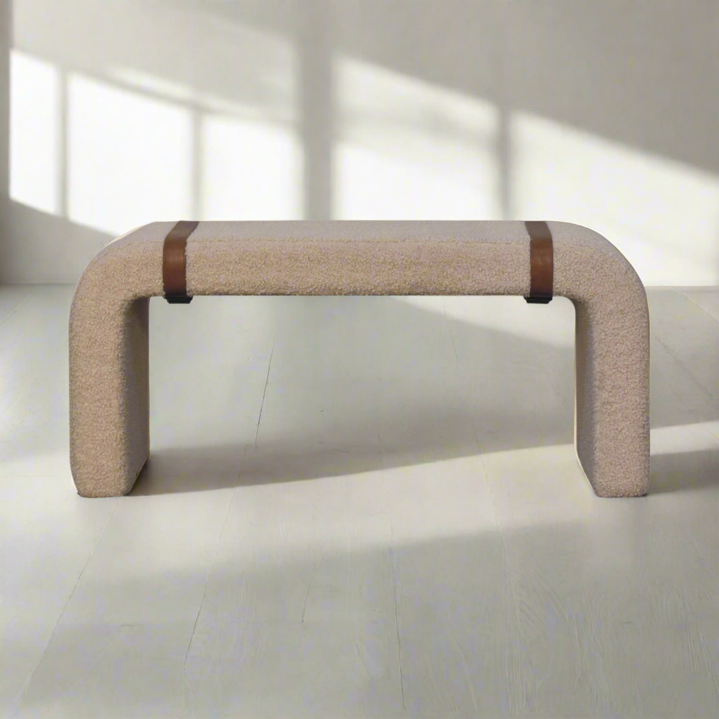 Boucle Leather Strap Bench