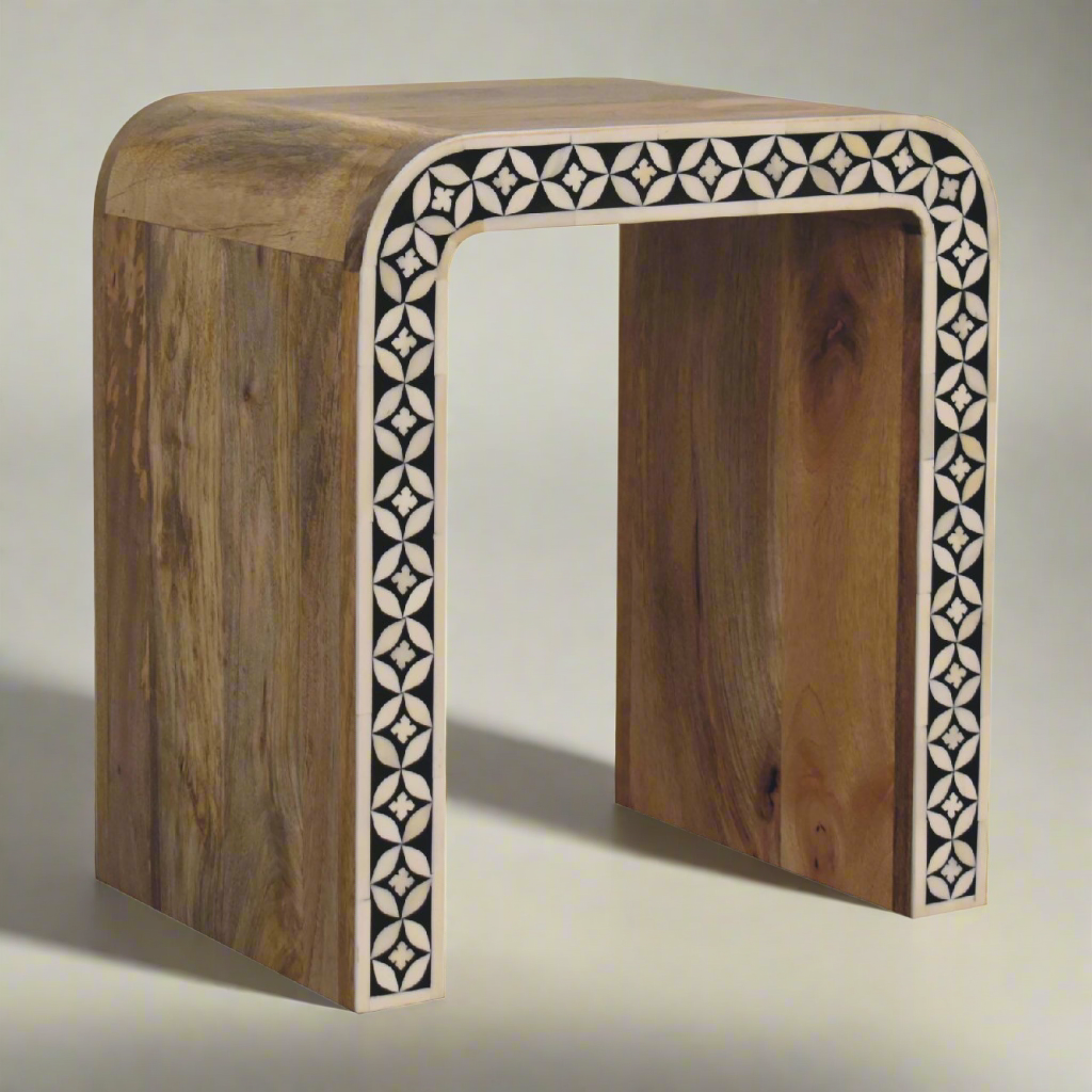 Edessa Bone Inlay End Table