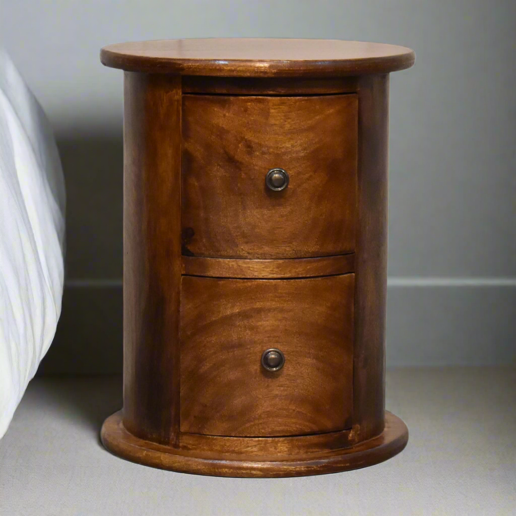 Mini Chestnut 2 Drawer Drum Chest