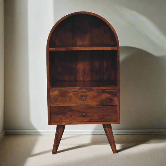 Round Chestnut Display Cabinet