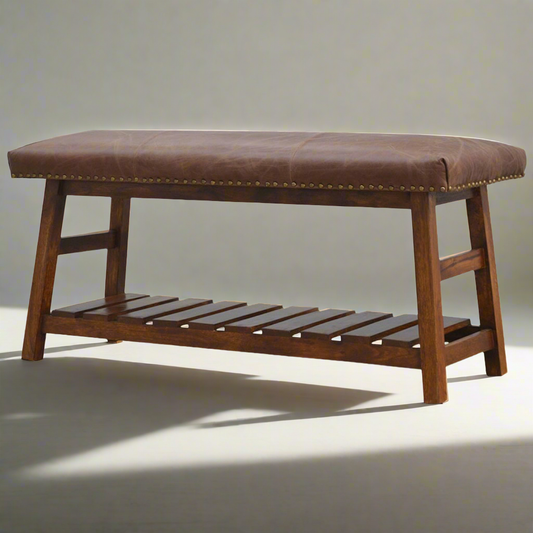 Buffalo Hide Hallway Bench