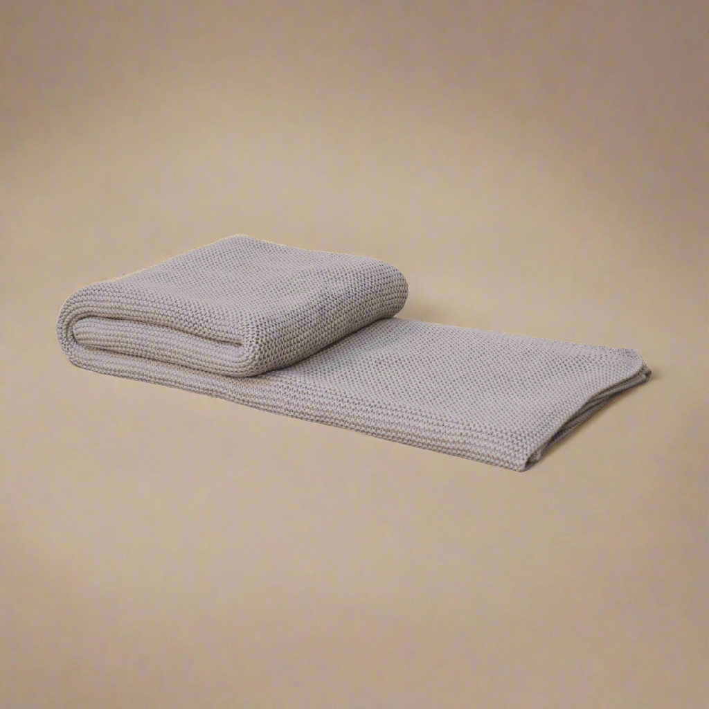 Double Grey Knitted Throw