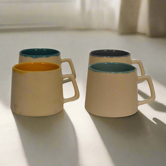 Cream & Multi Mug Set of 4