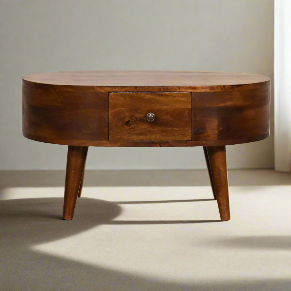 Mini Chestnut Rounded Coffee Table