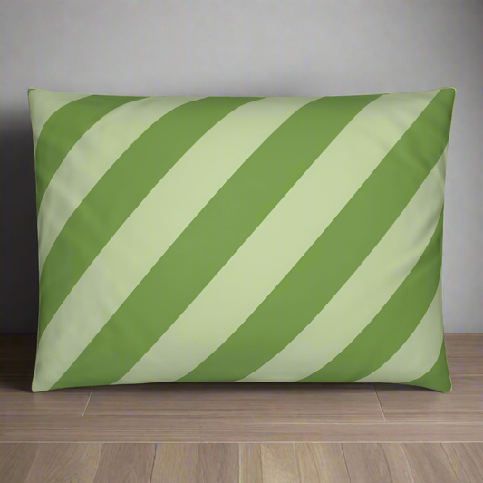 Green candy stripe cushion 55x40cm