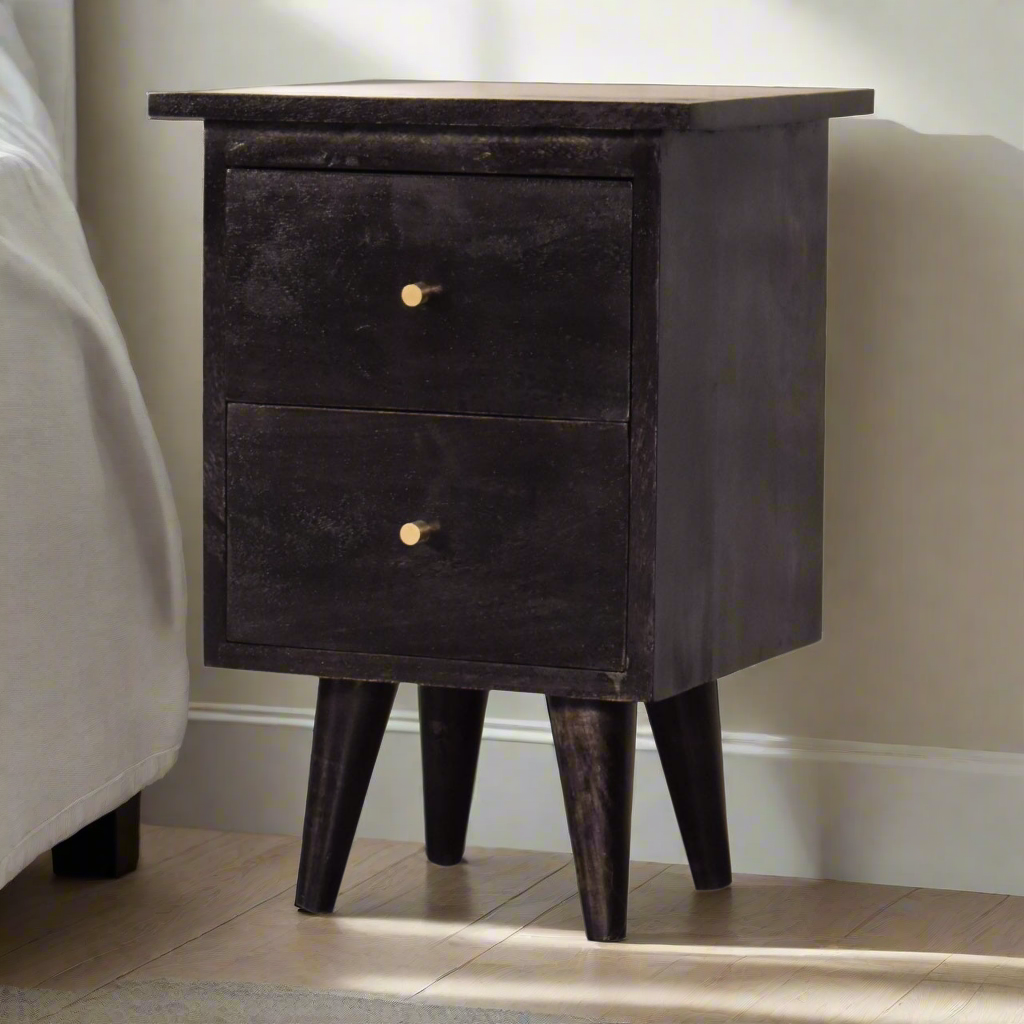 Black Hand Painted Bedside