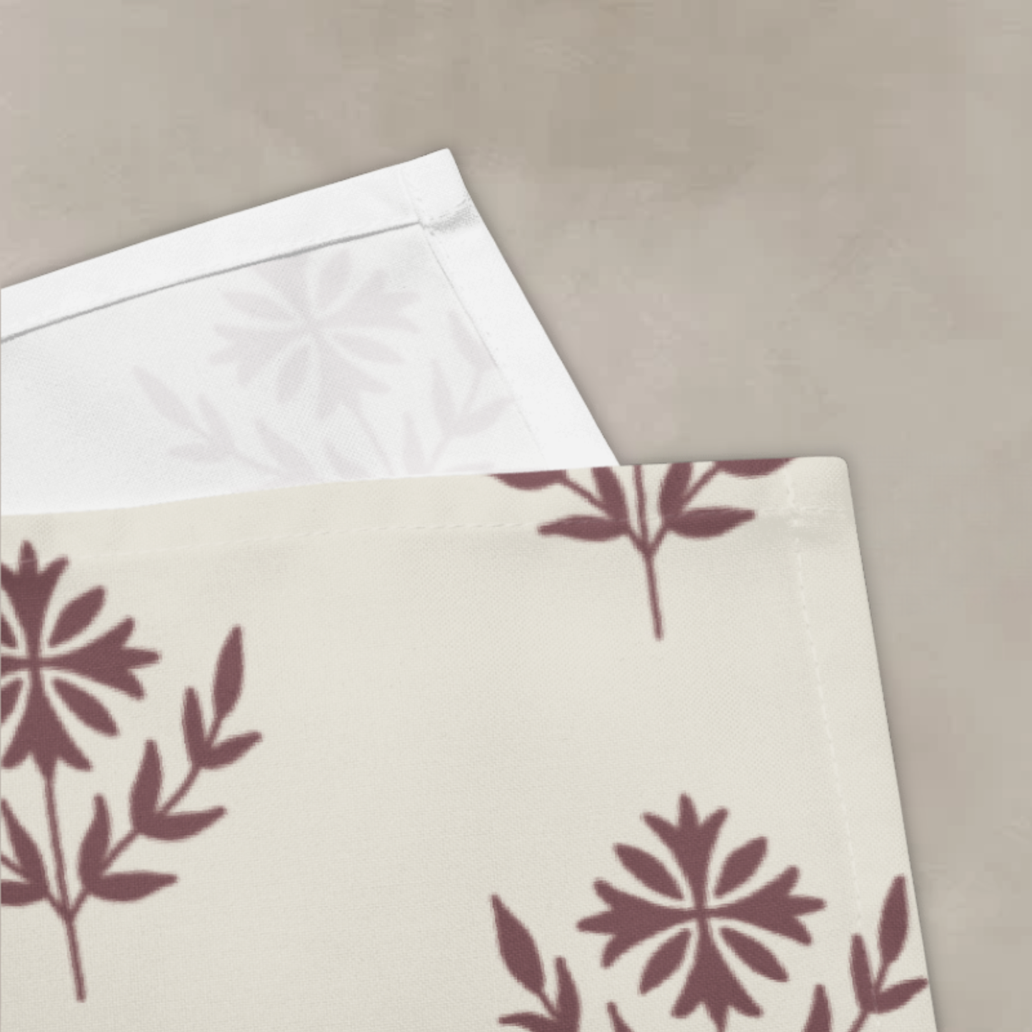 Pinky Red Floral Block Print Cotton Napkins – 40x40cm