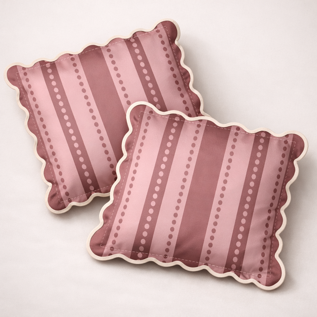 Pink & Red Stripe Peachskin Pillow – 69cm Square Statement Cushion