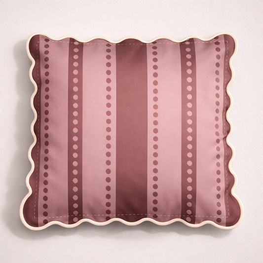 Pink & Red Stripe Peachskin Pillow – 69cm Square Statement Cushion