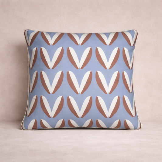 Retro Geometric Cushion 40 cm – Mid Century Modern Cotton Linen Throw