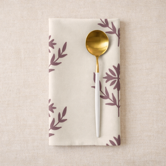 Pinky Red Floral Block Print Cotton Napkins – 40x40cm