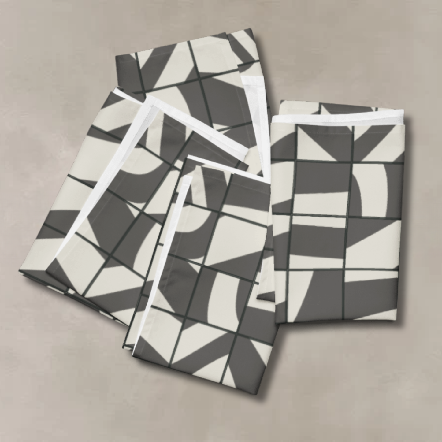 Japandi Abstract Geometric Cotton Napkins (Set of 2, 4 or 6) – 40x40cm