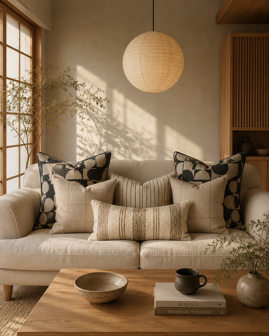 Scandi japandi cushion edit