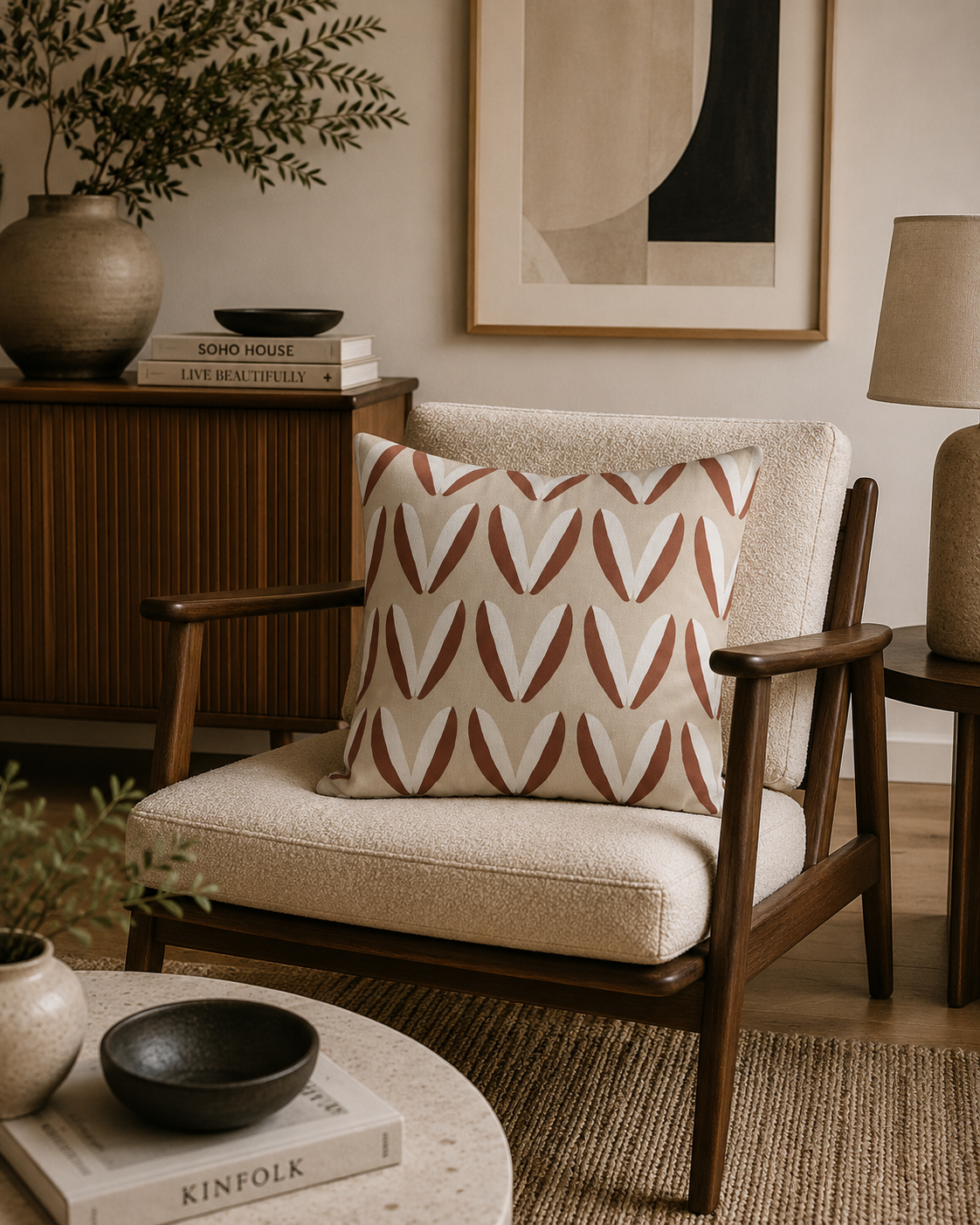 Rust Geometric Cushion