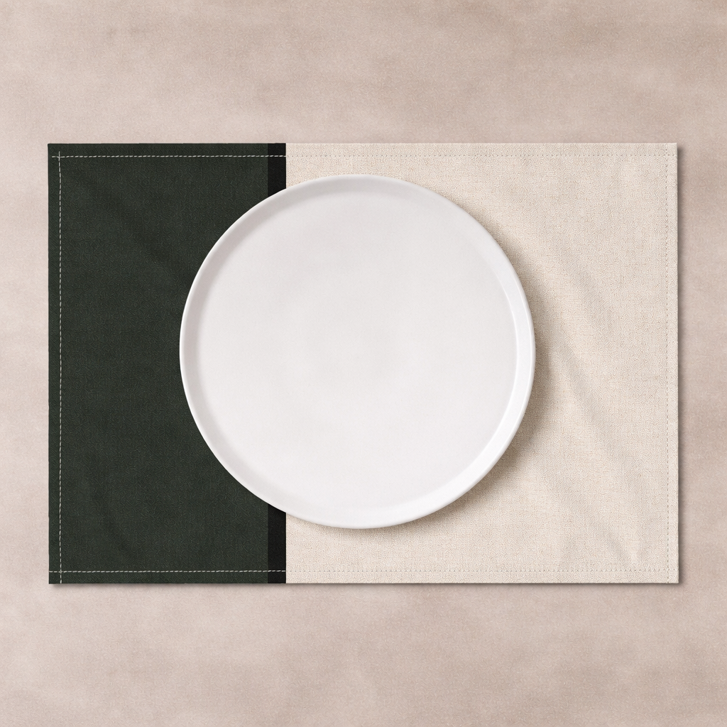 Contemporary Minimalist Linen Placemat 46.5 x 32cm – Modern Neutral