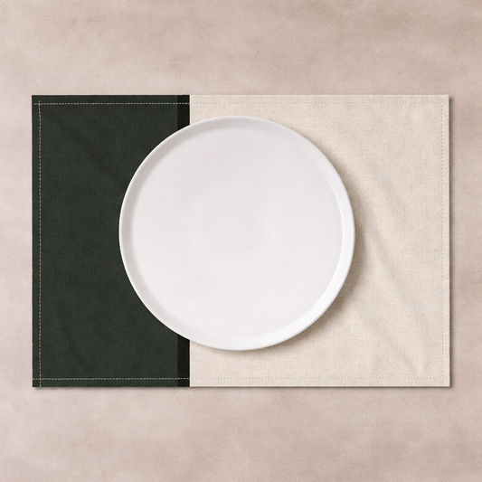 Contemporary Minimalist Linen Placemat 46.5 x 32cm – Modern Neutral