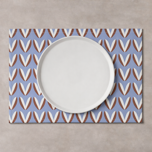 Mid Century Modern Linen Placemat 46.5 x 32cm – Retro Geometric Flax