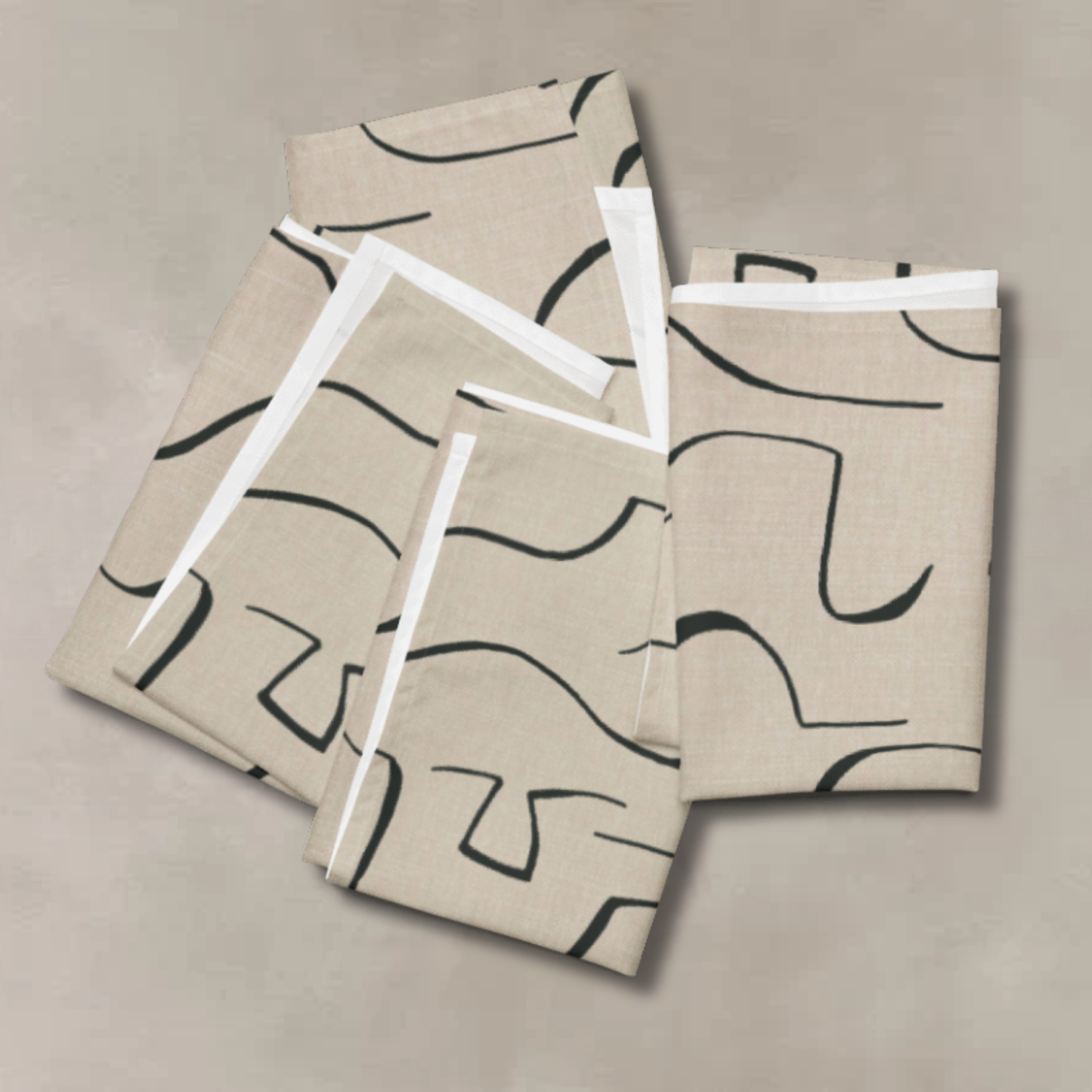 Modern Abstract Line Cotton Napkins (Set of 2, 4 or 6) – 40x40cm
